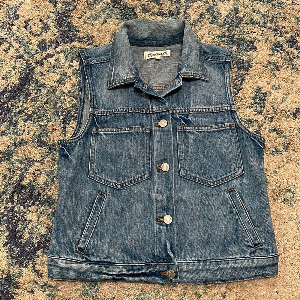 Madewell denim vest size small light denim